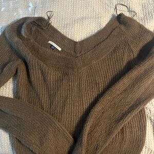 American Eagle Outfitters Taupe V-Neck Sweater